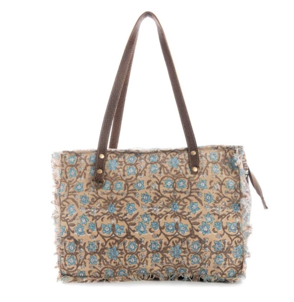 NWT Boho Floral Canvas and Leather San Ysidro Falls Small Bag